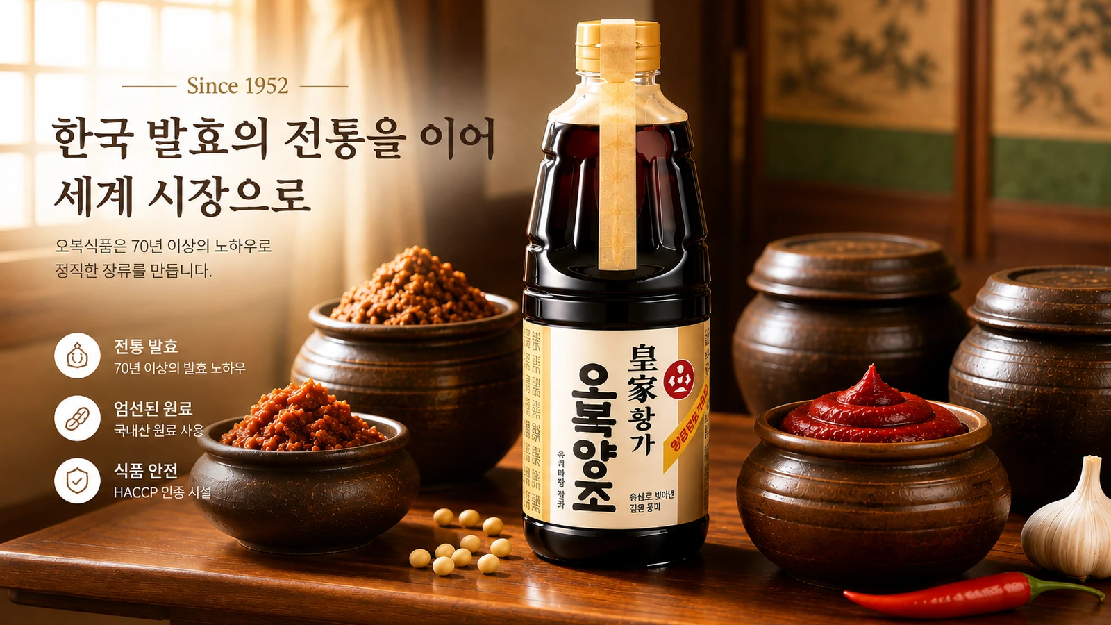 1952년부터 이어온 오복식품 70년 전통의 장맛